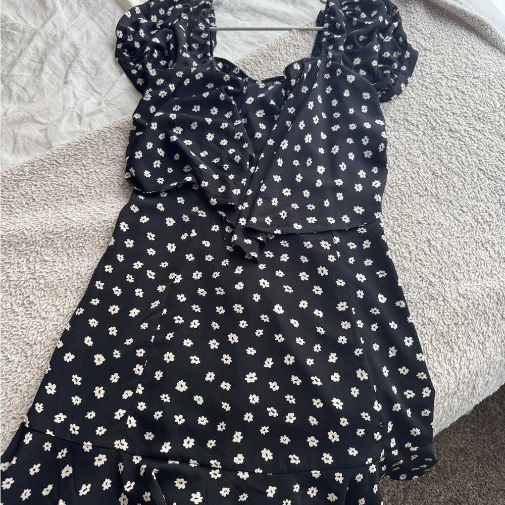 Black and White Floral Dress